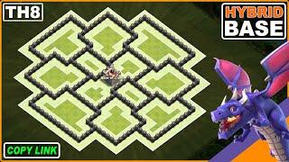 NEW TH8 Hybrid Base 2024 COPY LINK  COC Town Hall 8 TrophyWar Base