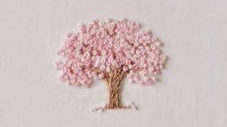 Embroidery cherry tree｜刺繡櫻花樹教程