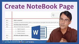 How to Make Notebook Page in MS Word  MS Word Notebook page  Notebook page create in MS Word