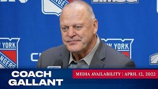 New York Rangers Coach Gallant Postgame Media Availability  Apr. 12 2022