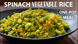 ONE POT SPINACH VEGETABLE RICE Recipe  Vegetarian and Vegan Meals  Rice Recipes