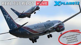 Real 737 Pilot LIVE in X-Plane 12  Members Only Group Flight #34  Minneapolis Overload