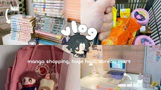manga shopping and huge haul korean grocery shopping chill vlog 