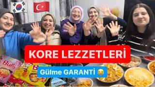 Bütün kızlar toplandıkKORE LEZZETLERİNİ pişirdikbirlikte eğlenceli anlarGÜLME GARANTİ VLOG