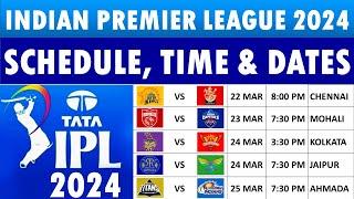 IPL 2024 Schedule Date Time & Venues all you need to know  IPL Schedule  IPL 2024 Time Table
