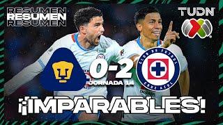 Resumen y goles  Pumas 0-2 Cruz Azul  Liga Mx -AP2024 - J14  TUDN