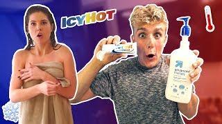 I PUT ICY HOT IN HER LOTION SHE FREAKED OUT **PRANK WARS**