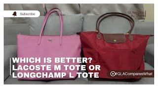 WHICH IS BETTER? Lacoste Women’s L.12.12 Concept Zip Tote or Longchamp Le Pliage Large Long Handle