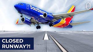 Southwest Airlines Boeing 737-700 Departs From Closed Runway