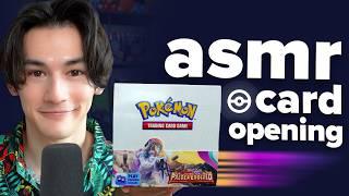 ASMR Pokemon Card Opening  Paldea Evolved Booster Box {crinkle sounds card shuffling whispering}