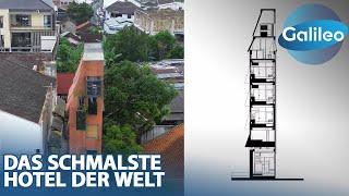 Schmal schmaler Pitu Rooms Check-In im schmalsten Hotel der Welt