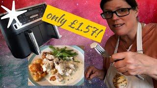 BUDGET meal for 4 £1.57 per PERSON  Creamy Garlic Chicken with Parmasan Roasted Potatoes