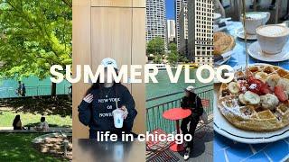 Daily Vlog｜best time to visit chicago｜chill by the river｜enjoying the weather｜bagel and waffle