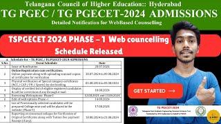 Phase-1 Web Counseling Schedule are out for TSPGECET & GATE Candidates check now #tspgecet2024