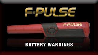 Fisher F-PULSE Video Manual Low Battery Warning