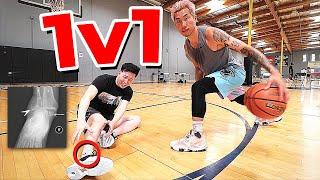 HE BROKE MY ANKLES 1v1 Basketball VS PRO PLAYER *Gone Wrong*