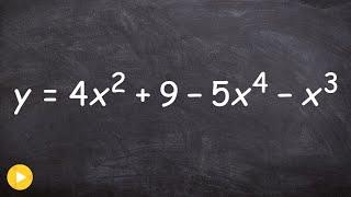 How to find end behavior of a polynomial by identifying the degree and leading coefficient