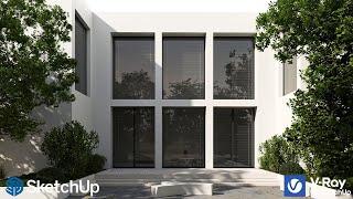 Create Exterior Visualization in V-Ray for SketchUp  Beginner Rendering Tutorial. From Zero to Hero