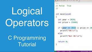 Logical Operators  C Programming Tutorial