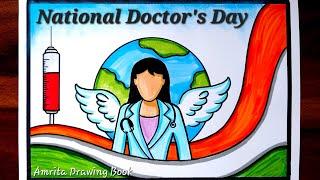 National Doctors Day Poster Drawing  Doctors Day Drawing easy  How to Draw Doctors Day Poster