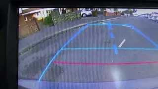 Parallel Park Toyota Yaris with reversing camera. Driving test manoeuvre.