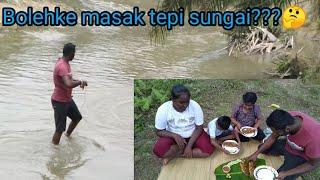 Kali pertama ikut suami tangkap ikan kat sungaiGoreng ikan talapia & makan di kebun