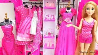 Barbie Rapunzel Elsa Karlar ÜlkesiPrenses oyuncak bebek evi yatak odası dekor çamaşırlar elbiseler