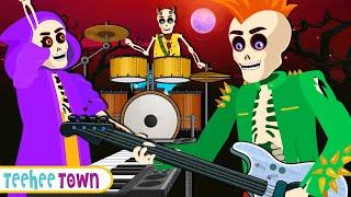 Five Skeletons At The Rock Show Song  Spooky Scary Rhymes By Teehee Town