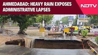Ahmedabad Rain News  Heavy Rain in Ahmedabad Flooding Potholes Resurface On Roads & Other News