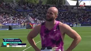 Mens javelin throw Paris 2024 Diamond League.