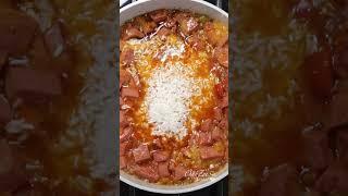 How to Make Locrio de Salami  Dominican Rice & Sausage Recipe  Chef Zee Cooks #shorts