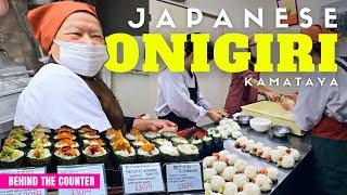 Behind the Counter at a Japanese Onigiri Shop w +50 kinds of rice balls