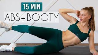 15 MIN ABS & BOOTY - on the floor no squatslunges No Equipment