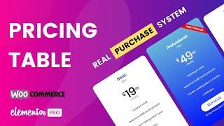 Elementor+WooCommerce Make 100% FUNCTIONAL Pricing Table