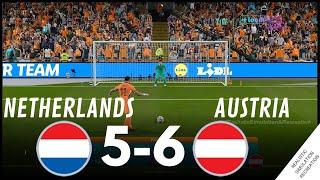 Penalty shootout  Netherlands 5-6 Austria  EURO 2024  Video game simulation