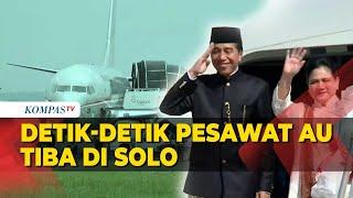 Detik-detik Momen Pesawat TNI AU yang Antar Jokowi Tiba di Bandara Adi Soemarmo