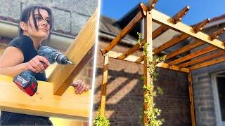 Je construis une PERGOLA en BOIS la terrasse prend forme 