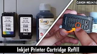 How to fill ink in Canon Pixma Mg 24702570s 745s Cartridge in easy steps। Reset Canon Printer