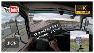 POV Truck driving. Crossing borders with a Volvo a Fh500