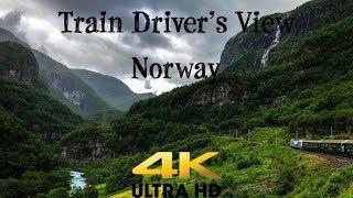 TRAIN DRIVERS VIEW Flåm to Myrdal with Sun and Rain In 4K UltraHD