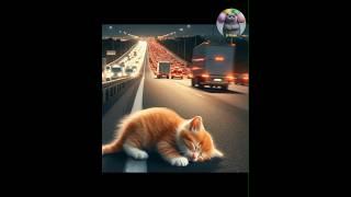 Anak kucing palestina tidur di jalan #sipistarrafi #raficatlover