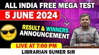 All India free Mega Test  5th June 2024 OSI Book Winner  New Library Vacancy 2024