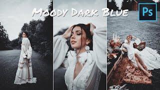 Moody Dark Blue Color Grading Effect in Photoshop + FREE Photoshop Action