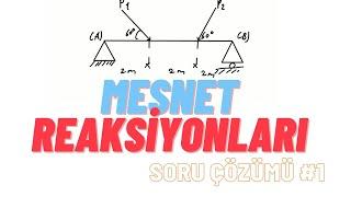 Mesnet Reaksiyonları Soru Çözümü #1  Mesnet Tepkileri Soru Çözümü