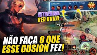 REAGINDO AO LETUZAWA UM MONO GUSION QUE CARREGA ATÉ COM BUILD TROLL - MOBILE LEGENDS