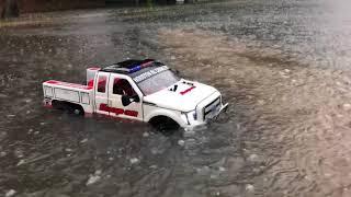 Houston Flood July 4th 2019 SCX10ii Waterproof SnapOn RC Crawler MambaX 2850kv brushless
