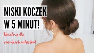 Easy hairstyle for thin hair - low 5 min bun