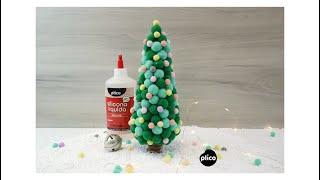 Árbol de Navidad con Pompones y Silicona líquida Plico