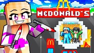 I Built a SECRET MCDONALDS to Hide From Crazy Fan Girl in Minecraft