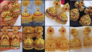 Latest Beautiful Gold Butta kammalu designsGold Big Jumkha earrings designs#jumkas #earrings#viral